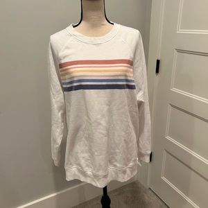 american eagle colorful striped crewneck